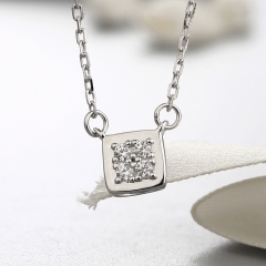925 sterling silver cubic square cz stones necklaces  