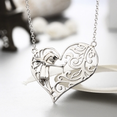 925 sterling silver fairy hollow heart necklaces