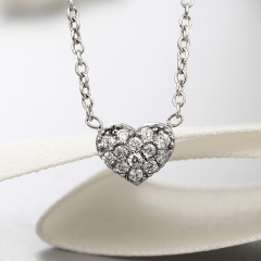 925 sterling silver heart cz stones pendants necklaces