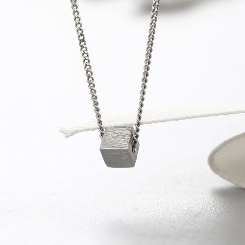 925 sterling silver minimalist cube pendant necklaces