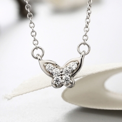 925 sterling silver butterfly cz stones necklaces