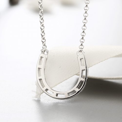 925 sterling silver small U horseshoe pendant necklaces