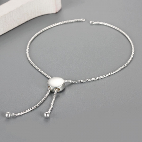 925 sterling silver slider bead adjustable bracelet