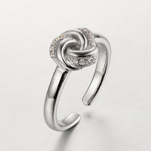 925 sterling silver cubic zirconia  flower adjustable rings