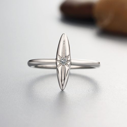 925 sterling silver cubic zirconia olive shaped flower rings