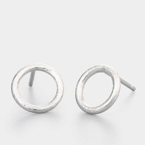 925 sterling silver simple small ring earring studs