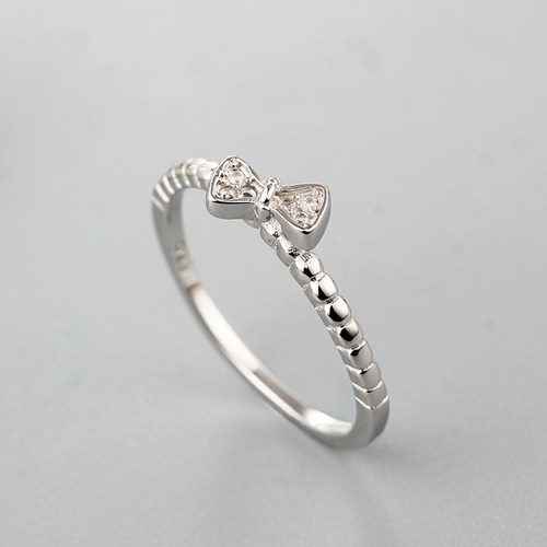 925 sterling silver cubic zirconia bow ladies rings
