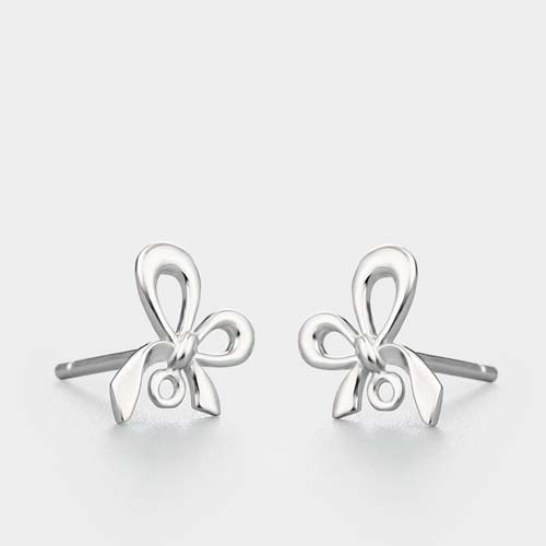 925 sterling silver bow earring studs for girls