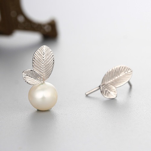 925 sterling silver leaf pearl earrings mountings