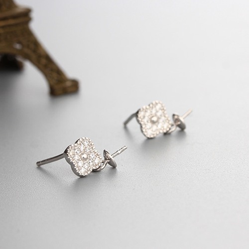925 sterling silver flower pearl earrings mountings