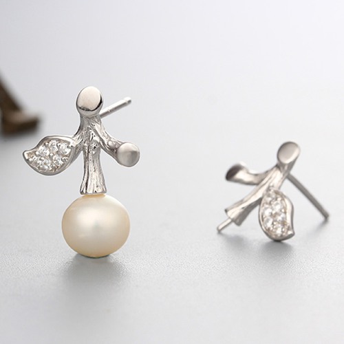 925 sterling silver little tree pearl earrings findings