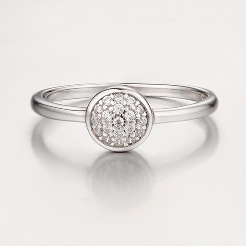 925 sterling silver cz pave round rings
