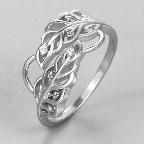 925 sterling silver hollow leaf cz rings