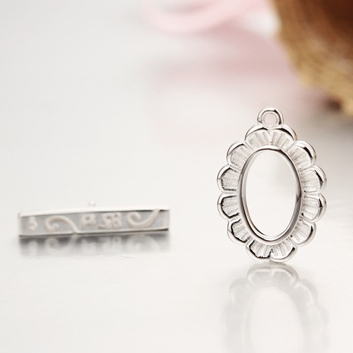 925 sterling silver flower shaped ring toggle clasps