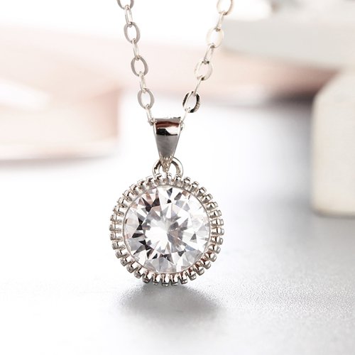925 sterling silver elegant round cz stones pendants