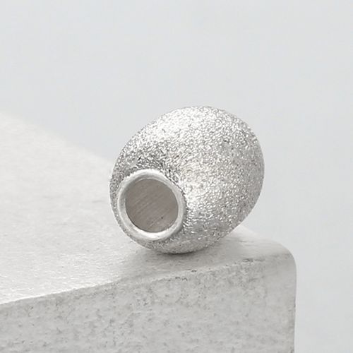 925 sterling silver brushed oval shape beads,6*9MM