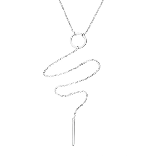 925 sterling silver bar lariat long chain necklaces