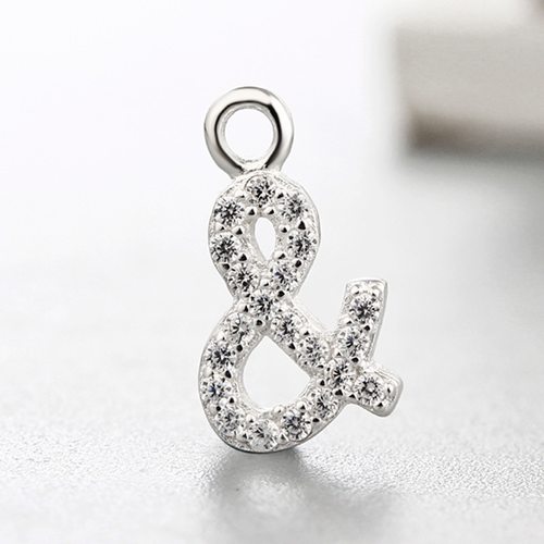 925 sterling silver cubic zirconia sign charms
