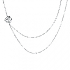 925 sterling silver hollow rose charm lariat necklaces