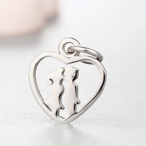 925 sterling silver couple heart charms for lover