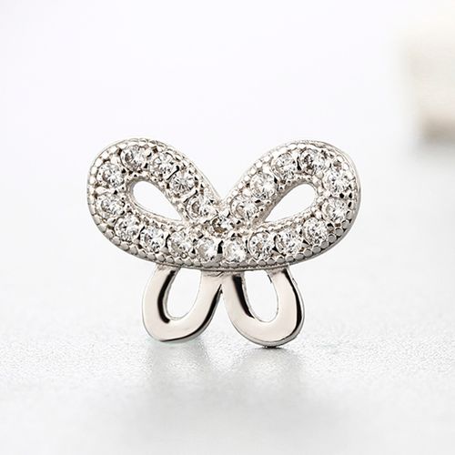 925 sterling silver cz stone bow charms