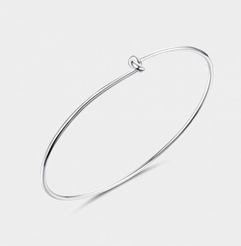 925 sterling silver minimalist knot wire bangles