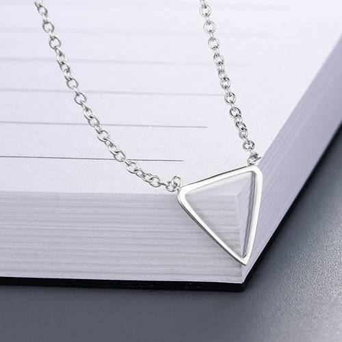 925 sterling silver minimalist triangle necklaces
