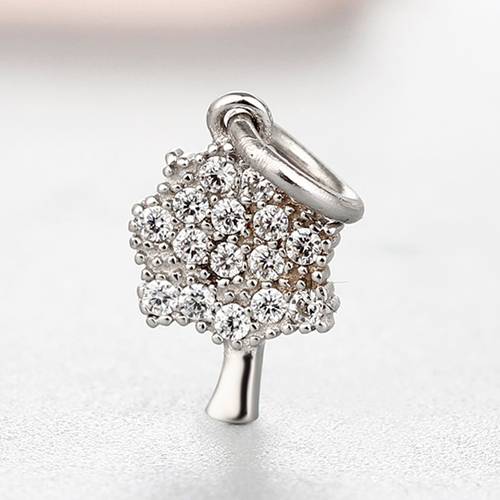 925 sterling silver cz stone tree charms