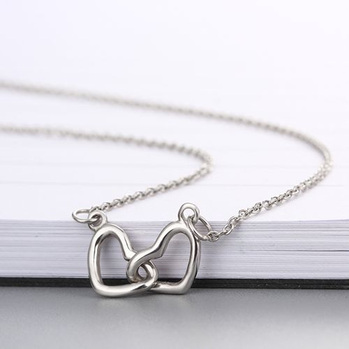 925 sterling silver interlocked hearts necklaces