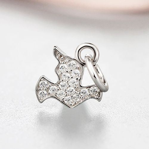 925 sterling silver cz stone dove charms