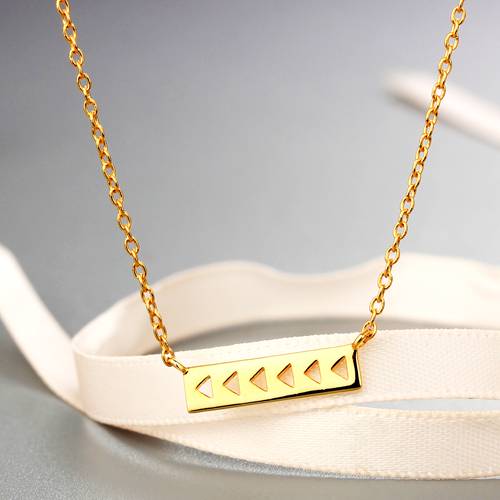 925 sterling silver rectangle simple fashion necklaces