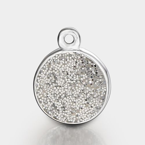 925 sterling silver CZ round charm
