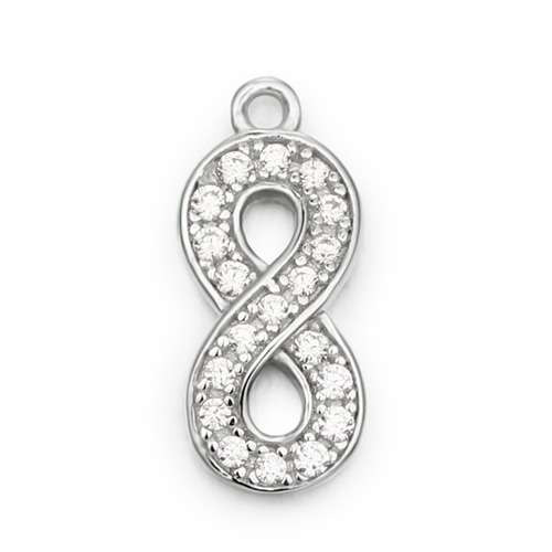 925 sterling silver cubic zirconia number 8 infinity charms