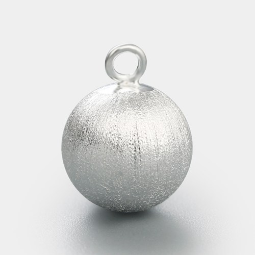 925 sterling silver brushed ball charm