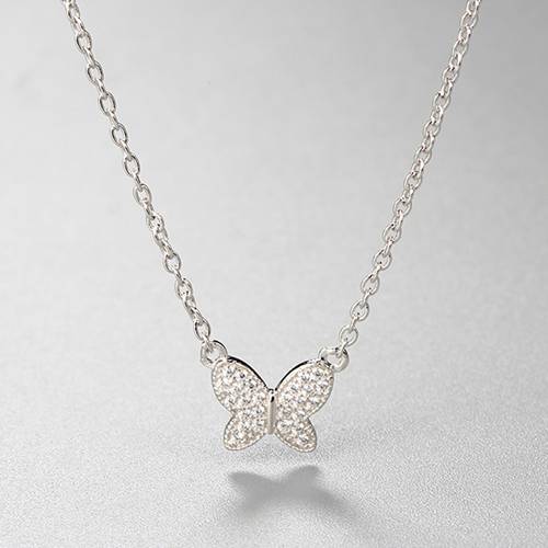 925 sterling silver butterfly charm necklace