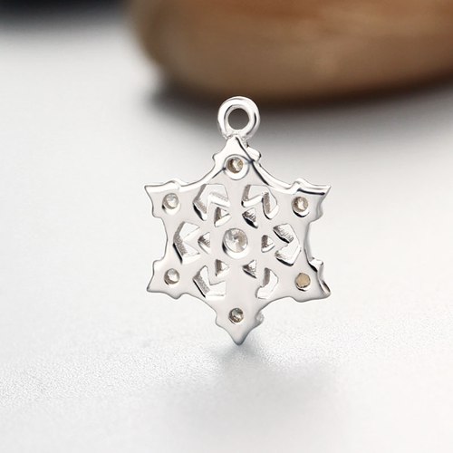 925 sterling silver  cz snowflake charm