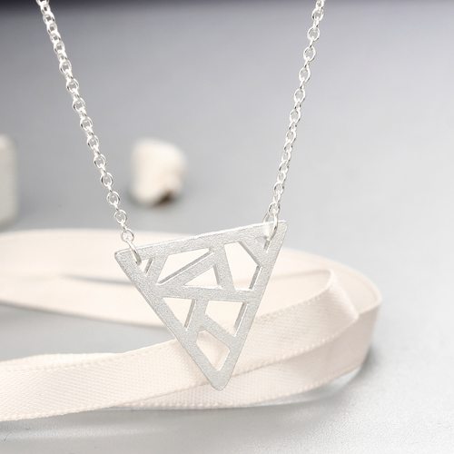 925 sterling silver geometric triangles necklaces