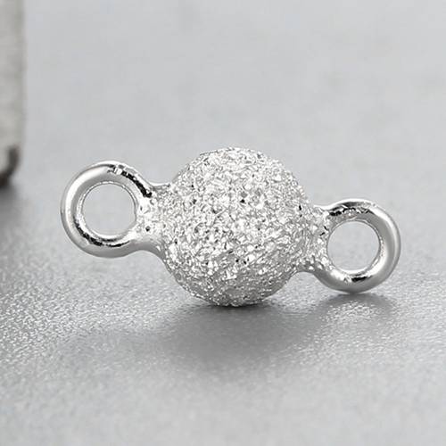 925 sterling silver shining ball connector charm