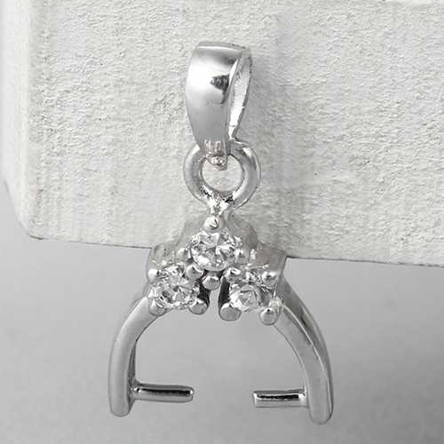 925 sterling silver pinch clasp for crystal pendant