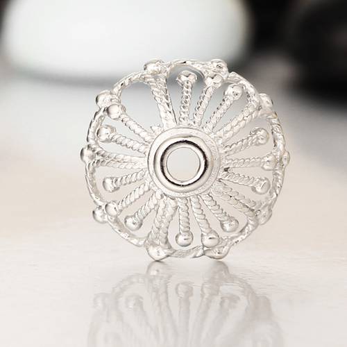 925 sterling silver passion flower beads