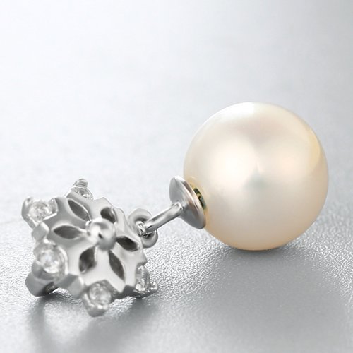925 sterling silver cz stone hollow flower pendant for pearl