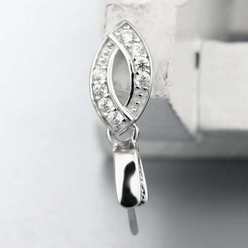 925 sterling silver cz stone hollow olive crystal pendant clasps