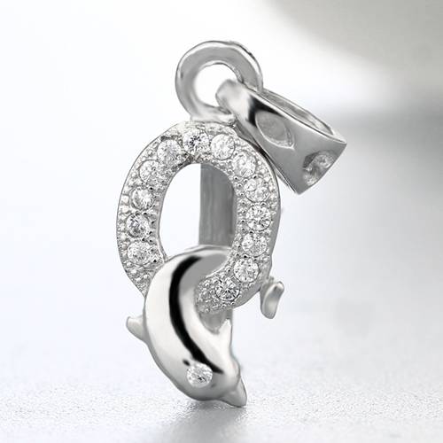 925 sterling silver dolphin CZ pendant findings