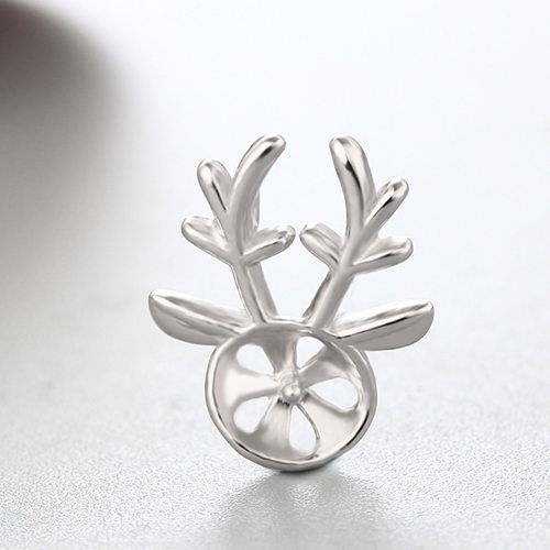 925 sterling silver deer pearl pendant mounting