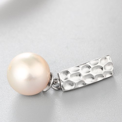 925 sterling silver convex surface rectangle pendant for pearl