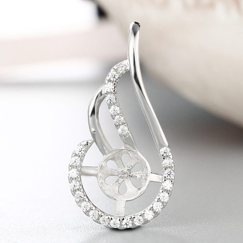 925 sterling silver cz  hollow pattern pendant for pearl