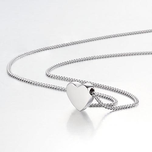 925 sterling minimalist heart chain necklaces