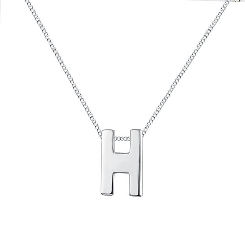 925 sterling letter H chain necklaces