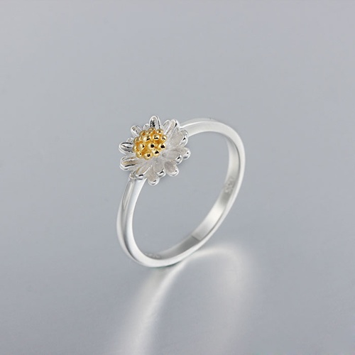 925 sterling silver daisy flower rings