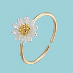 925 sterling silver minimalist daisy adjustable rings